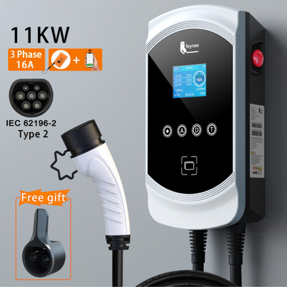 EV Wallbox Charger 7.6KW 11KW 22KW Electric Vehicle Car Charger 1 Phase or 3Phase Type2 - APP Control, Wi-Fi