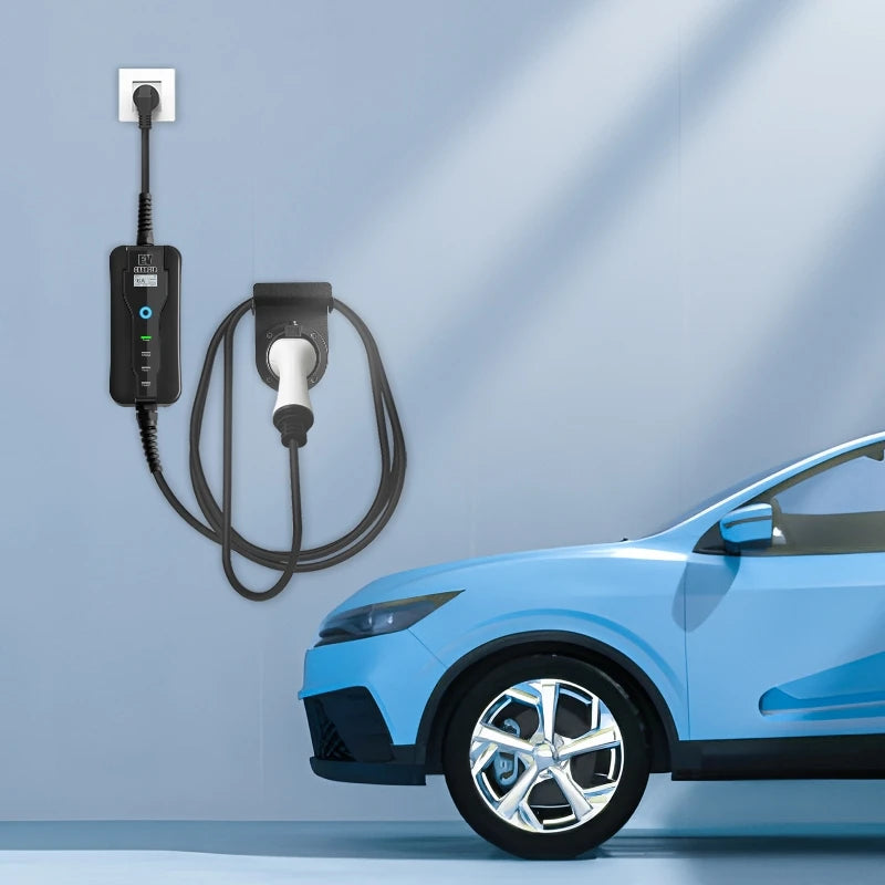 Electric Car Charger Type 1 EV Schuko Plug Level 2 16A 220V 3.6kW Fast Charging Wallbox