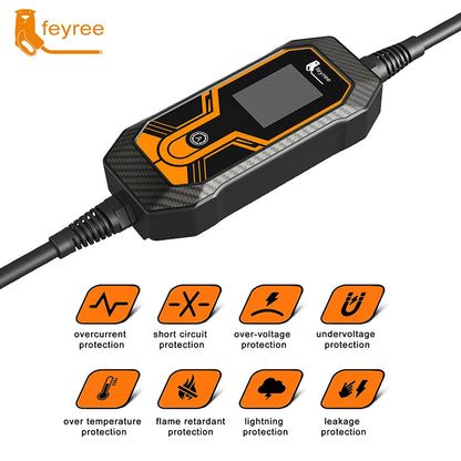 Portable EV Charger Wallbox GB/T Cord 16A Cable 3.5KW 1Phase 32A 7KW 11KW