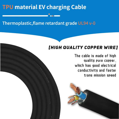 EV Charging Type2 Cable 22kw Three-Phase Electric Vehicle Charging Cable 16A 32A 11KW