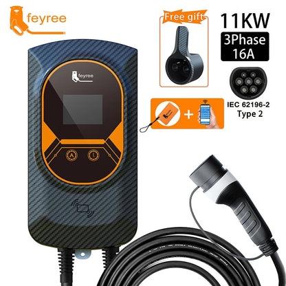 EV Charging Station 32A Electric Vehicle Car Charger Wallbox Charger 7.6 11 22KW Type2 Cable IEC62196 APP Control