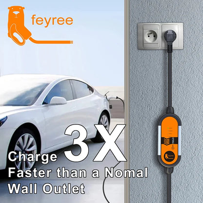 EV Portable Charger Type2 3.5KW Adjustable Current 8/10/13/16A Type1 j1772 Schuko Plug Wallbox for Electric Vehicle Car